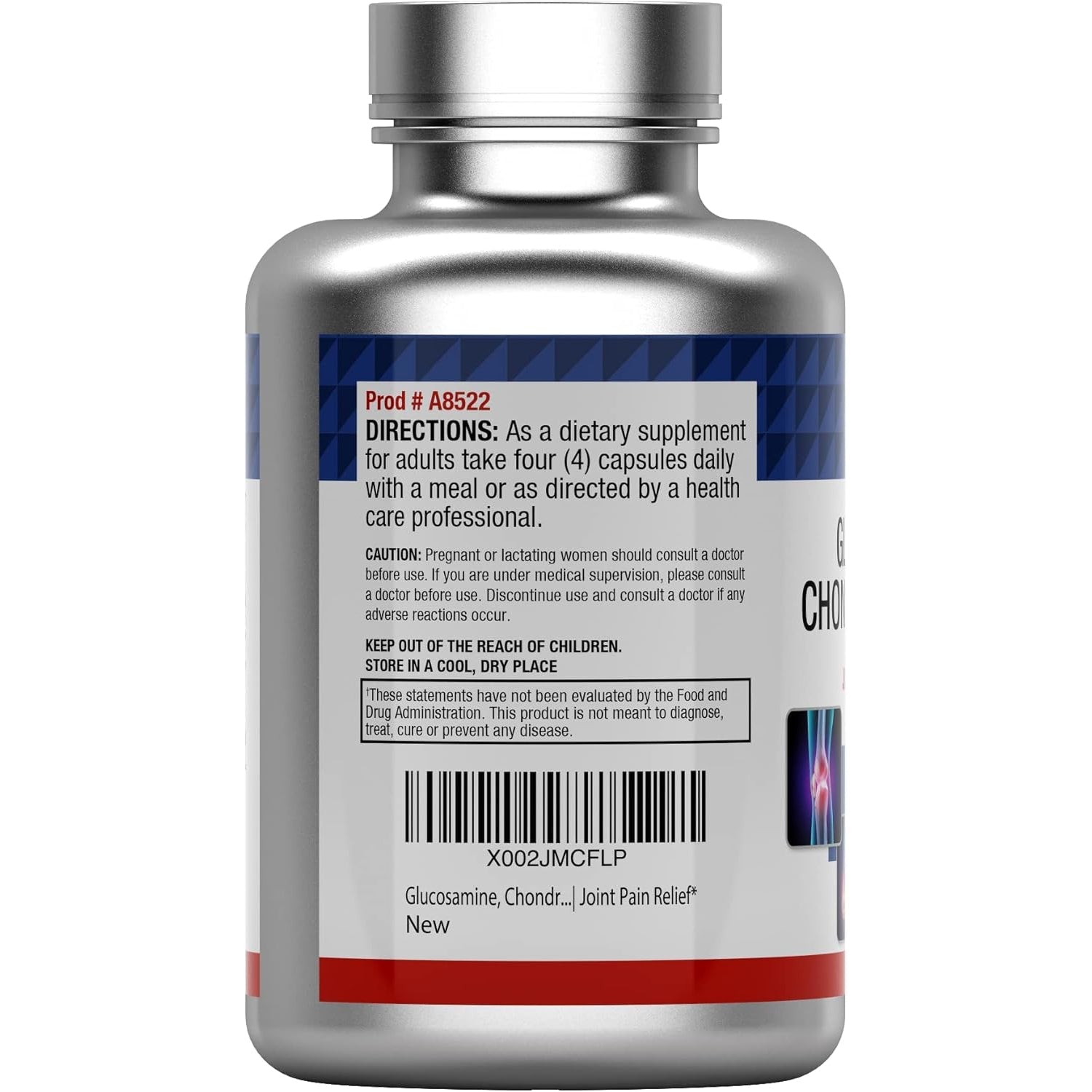Tnvitamins Glucosamine Chondroitin MSM Capsules, 240 Count | 4,000 Mg per Serving | 2,000 Mg Glucosamine Sulfate 2Kcl + 2,000 Mg MSM & Chondroitin Blend | Joint Support Supplement