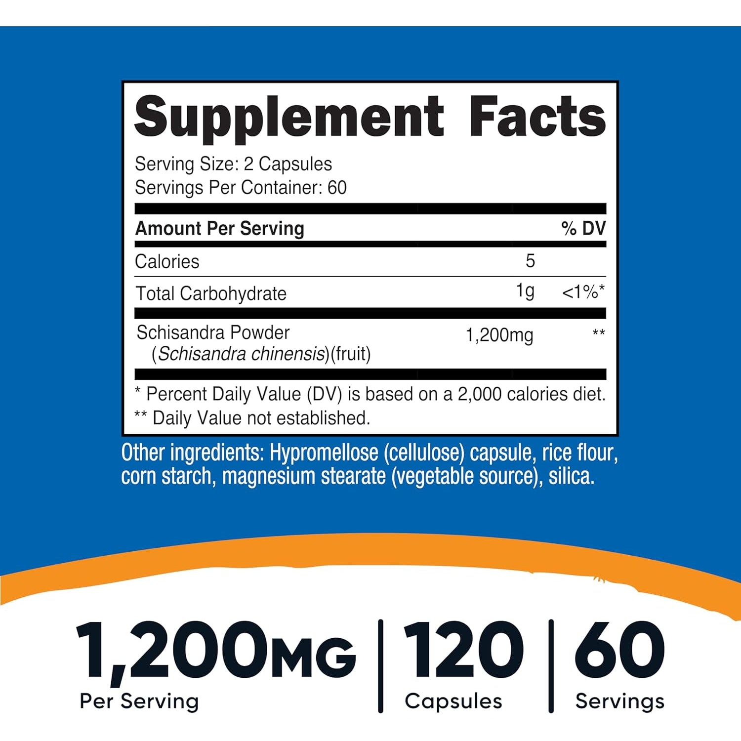 Nutricost Schisandra Supplement 1,200Mg per Serving, 120 Capsules for 60 Servings per Bottle - Berry Fruit Extract, Vegan, Gmo-Free, Gluten-Free