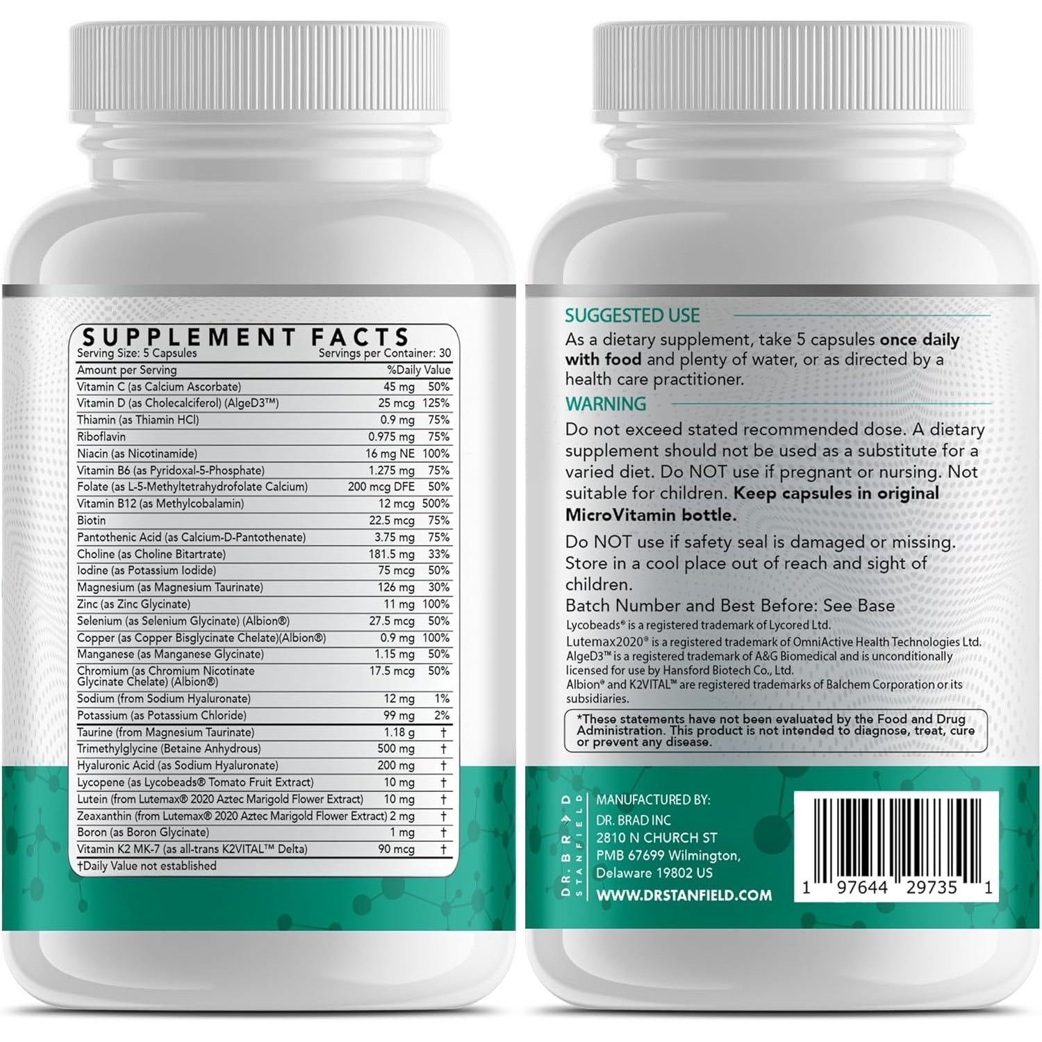 Daily Low Dose Multivitamin & Mineral for Men & Women to Support Cognitive Performance & Memory + Hyaluronic Acid for Skin Health + TMG for Exercise (150 Count)