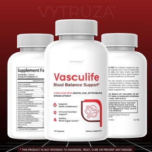 Vasculife Blood Balance Support* - Vasculife Capsules Advanced Formula Blood Health Support Supplement Supports Blood Flow and Blood Circulation*, 60 Capsules