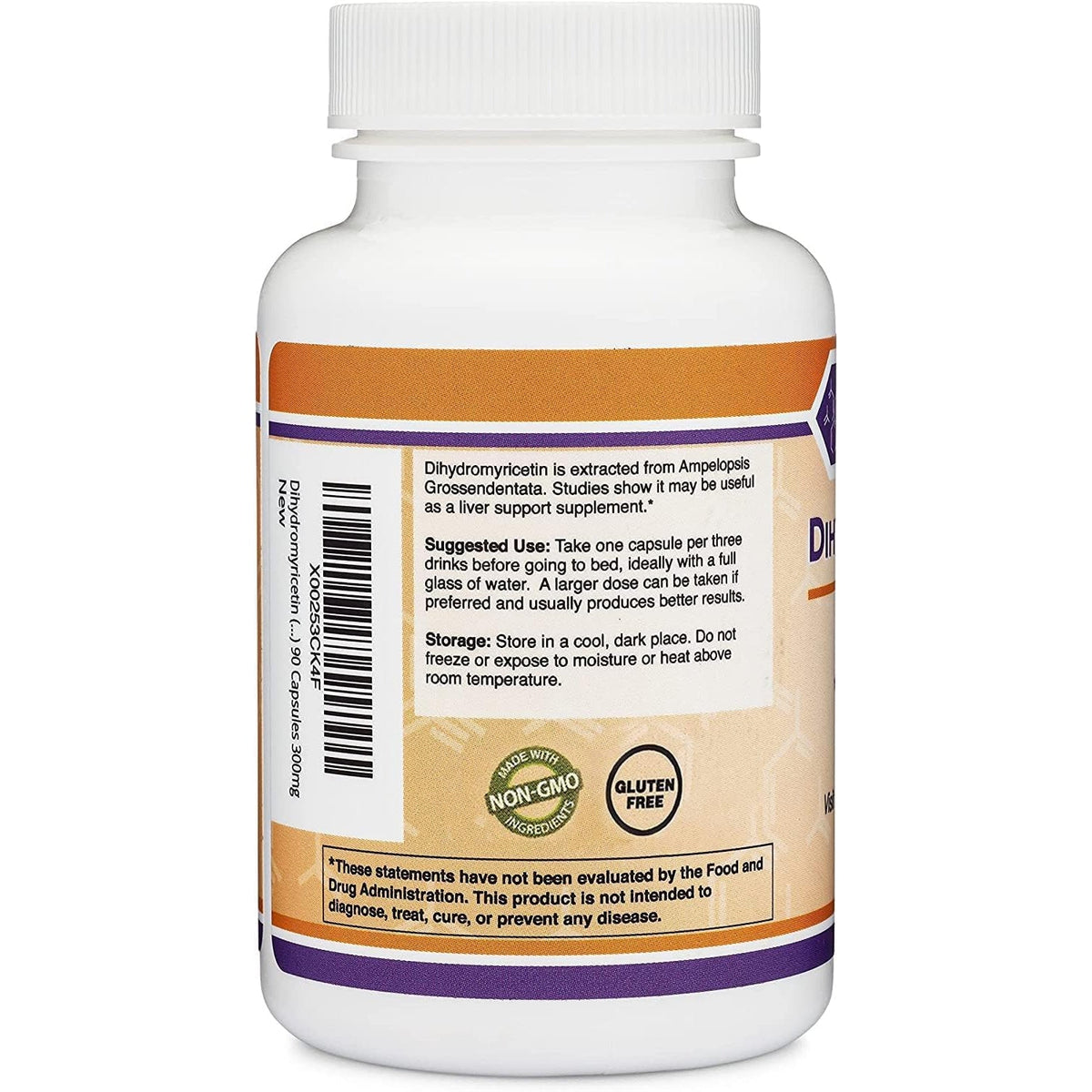 Dihydromyricetin (DHM) (Hovenia Dulcis Extract) Supplement for Liver Support (Naturally Obtained from the Oriental Raisin Tree) 90 Capsules 300Mg Analysis
