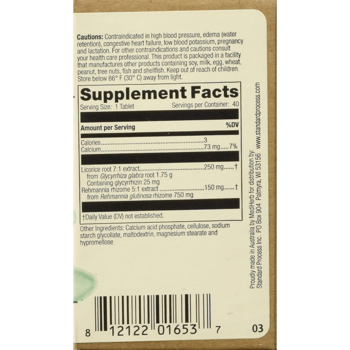 Adrenal Complex 40 Tabs by Mediherb