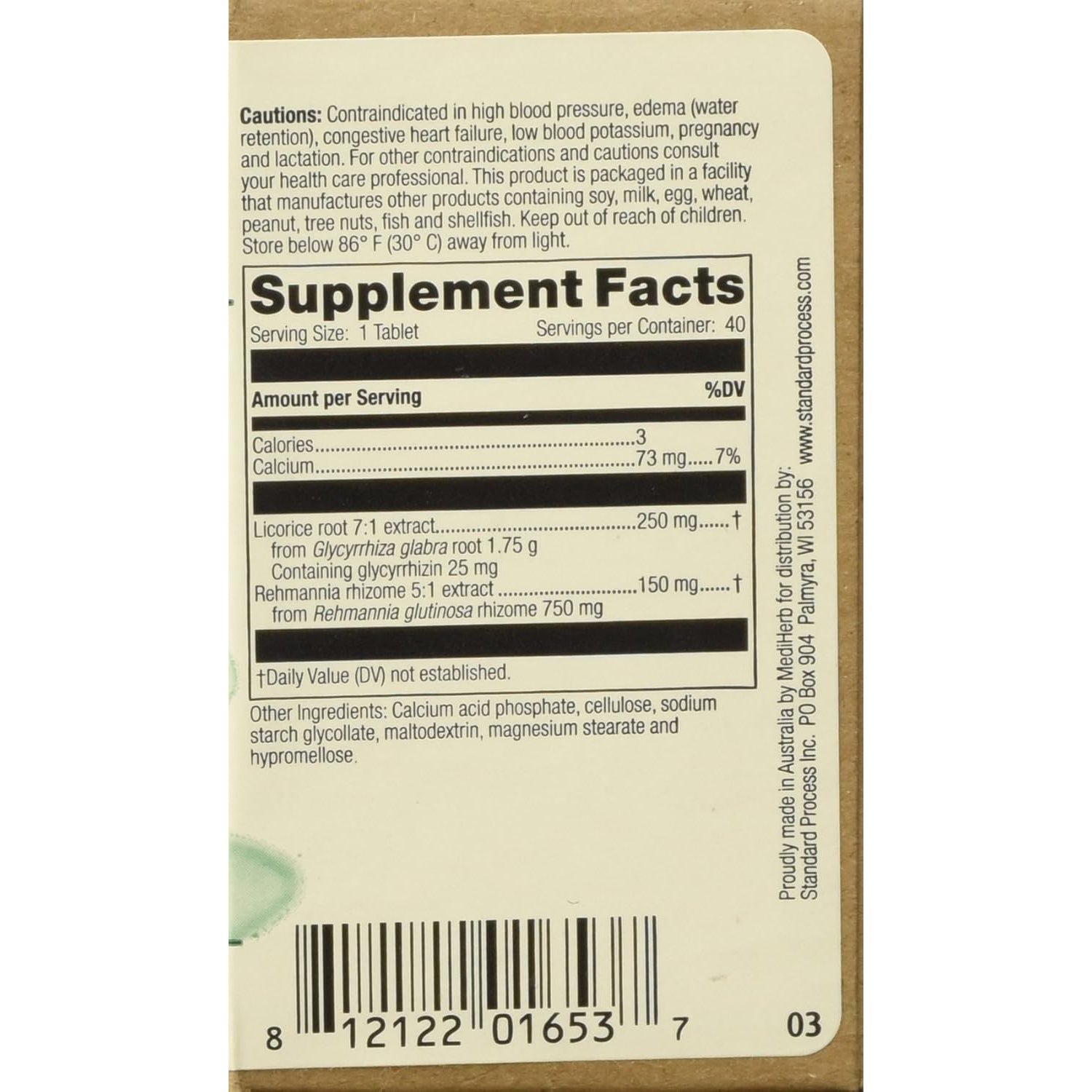 Adrenal Complex 40 Tabs by Mediherb