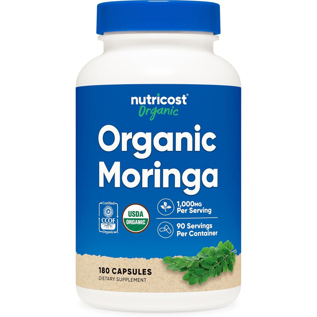 Nutricost Moringa Capsules 500Mg, 180 Capsules (90 Servings) - Vegetarian Capsules, Non-Gmo, Gluten Free