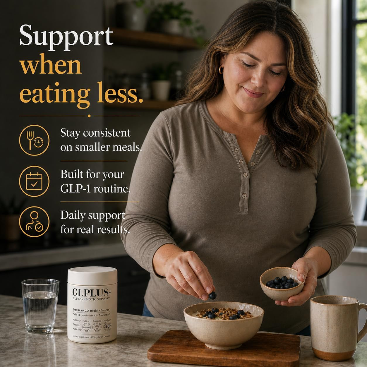 GLP-1 Support Supplement for Nausea, Bloating & Gut Health – Synbiotic Pre, Pro & Postbiotic for Women & Men, GLP-1 Users – Pharmacist Formulated, 20-In-1 (60 Capsules)