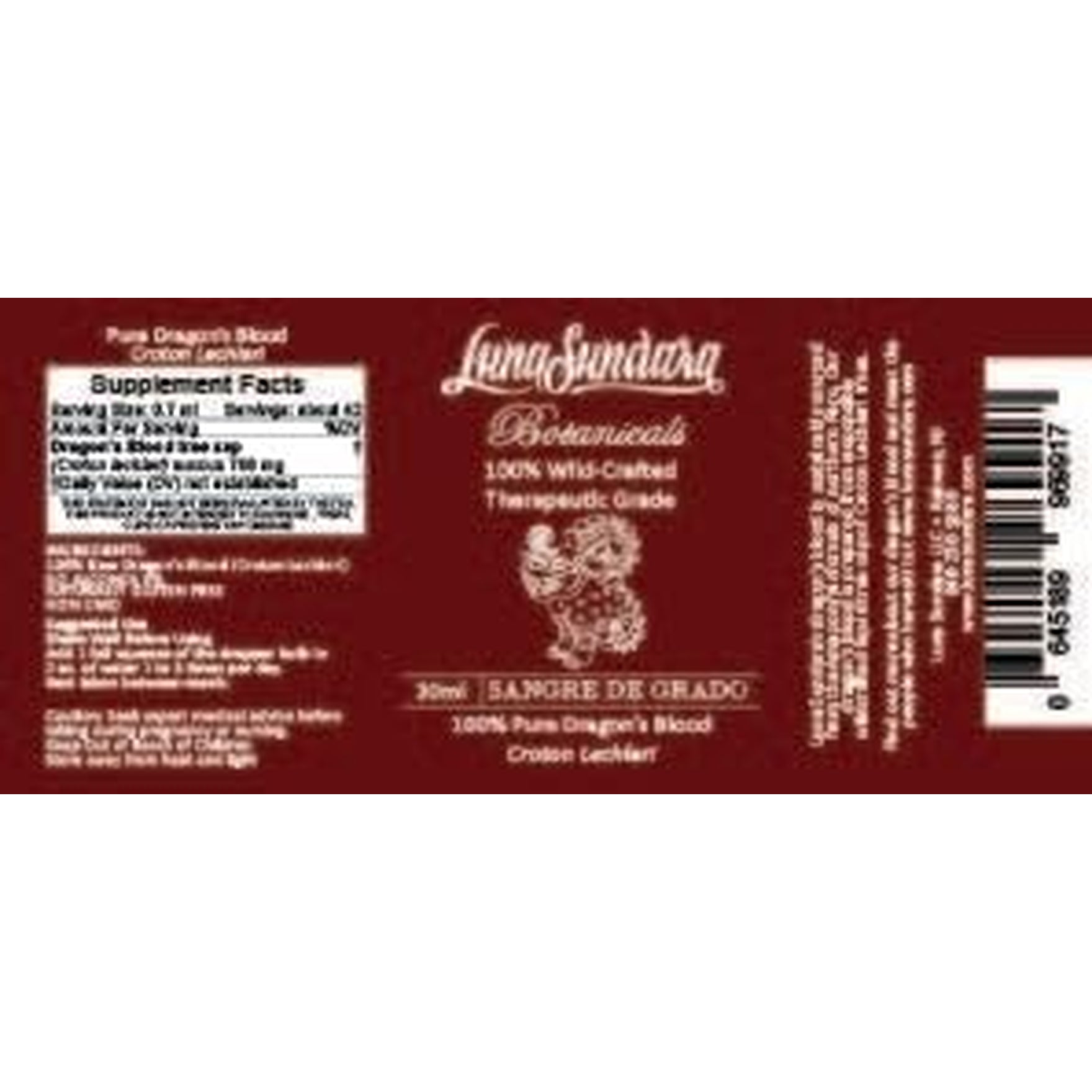 Luna Sundara Dragon’S Blood Resin Liquid 1 Oz, 100% Pure Sangre De Grado (Croton Lechleri) from Peru, No Alcohol, No Additives