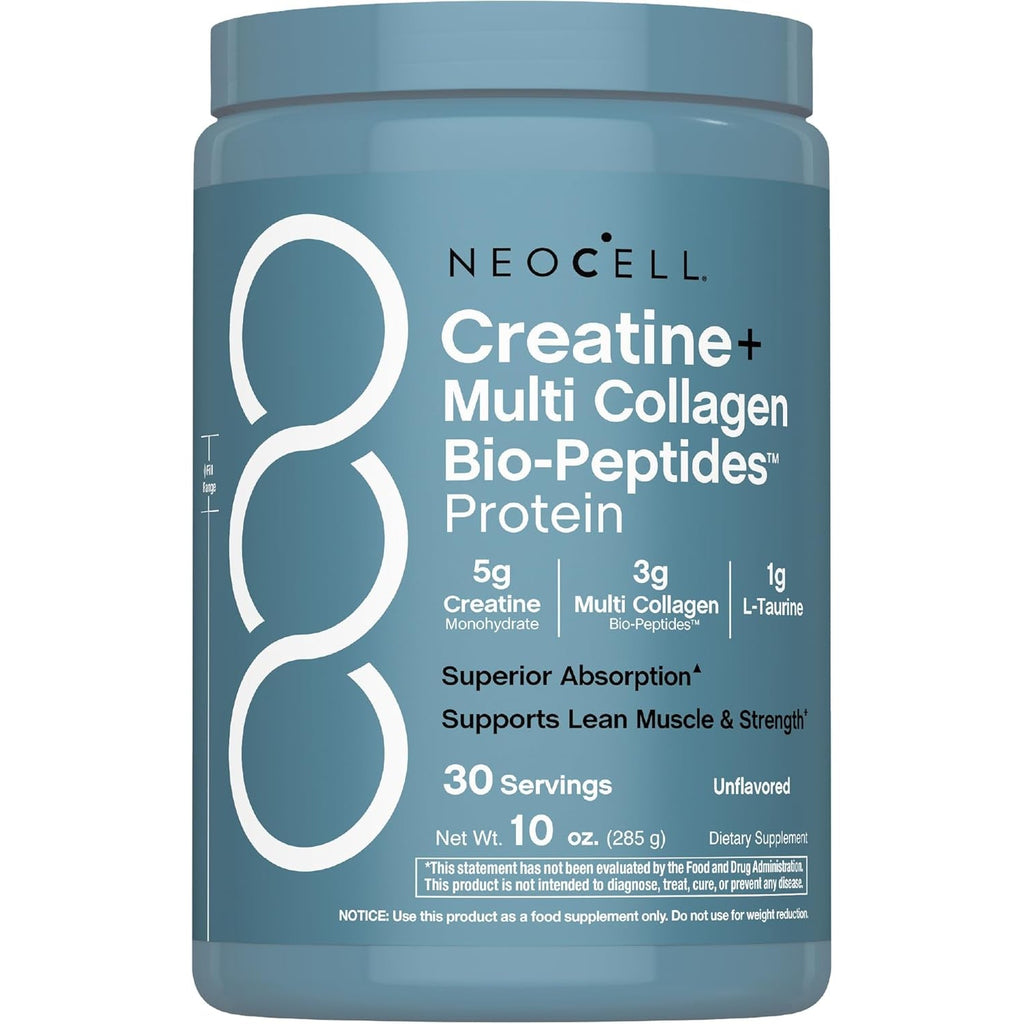 Neocell Creatine Monohydrate Powder | 30 Servings | with Multi Collagen Peptides | Unflavored | for Women and Men