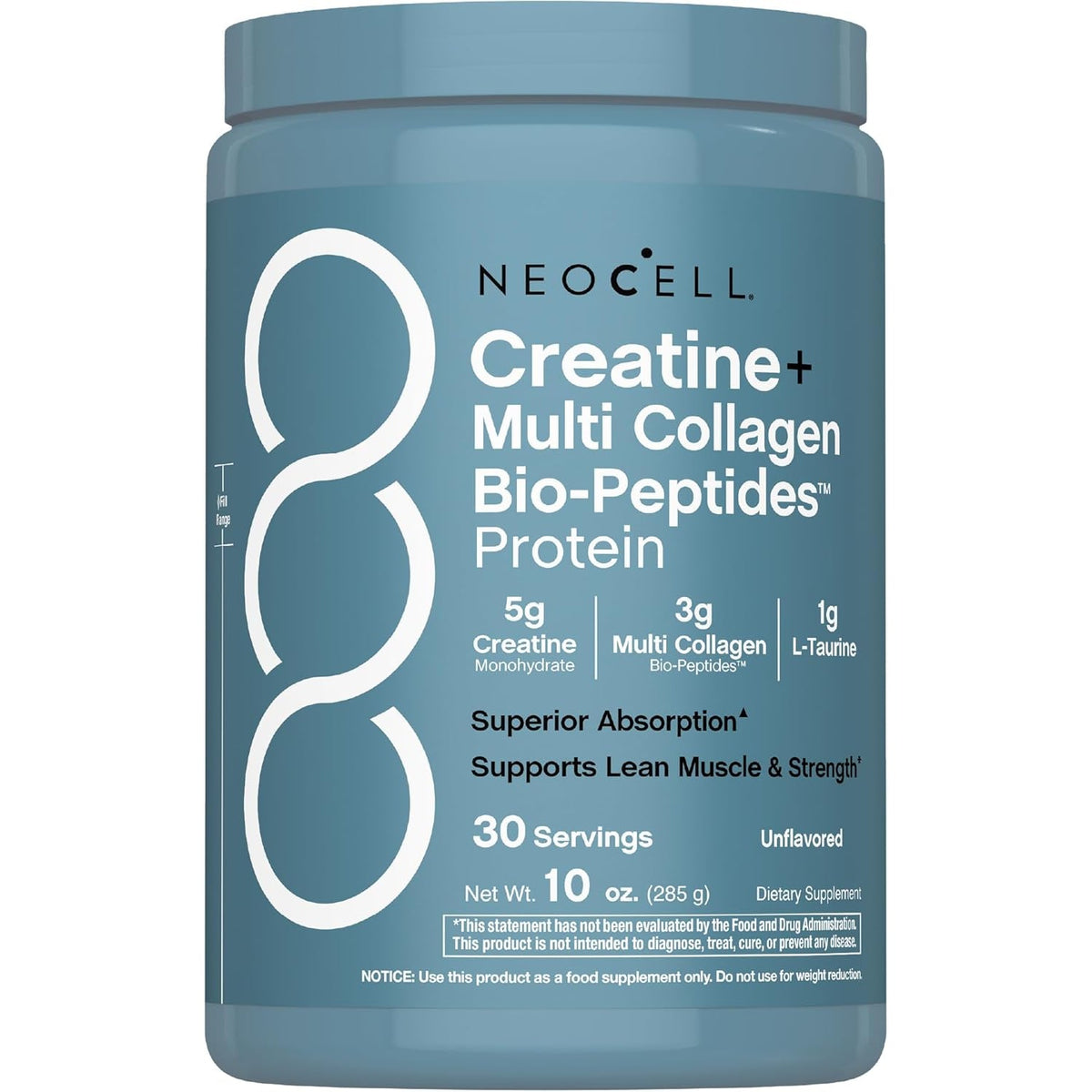 Neocell Creatine Monohydrate Powder | 30 Servings | with Multi Collagen Peptides | Unflavored | for Women and Men