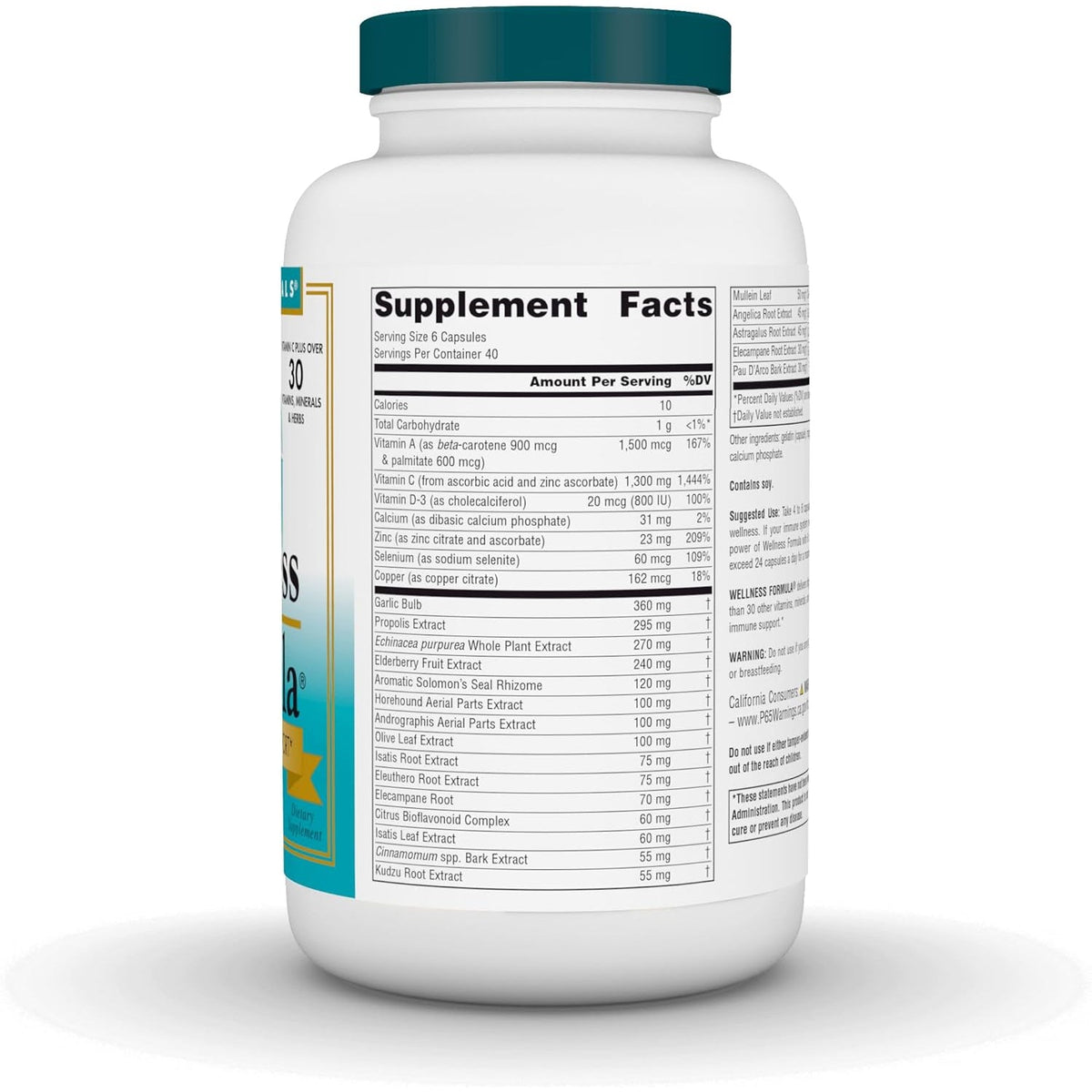 Source Naturals Wellness Formula Bio-Aligned Vitamins & Herbal Defense Advanced Immune Support* - Dietary Supplement & Immunity Booster - 240 Capsules