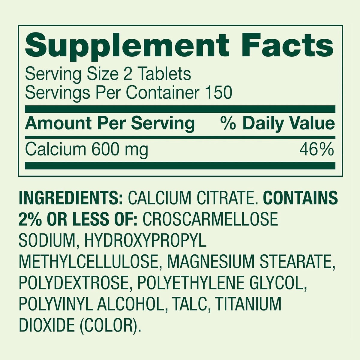 Spring Valley Calcium Citrate 600 Mg, 300 Tablets - Bone & Joint Health + STS Sticker.