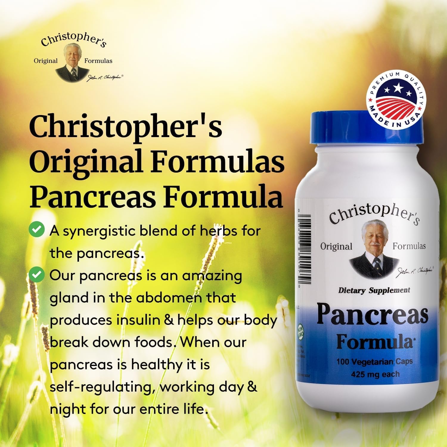 Christopher'S Original Formulas Pancreas Formula - Pancreas Cleanse Detox & Repair - Probiotics for Digestive Health