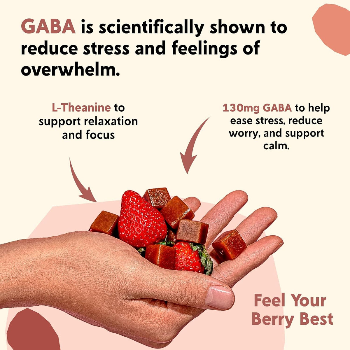 PYM Berry Mood Chews Support for Stress, Worry & Overwhelm, 20 Count | 130Mg GABA, 90Mg L-Theanine | Vegan, Non-Gmo, Gluten-Free, No Added Sugar | All-Natural Mood Support Supplement Made in USA