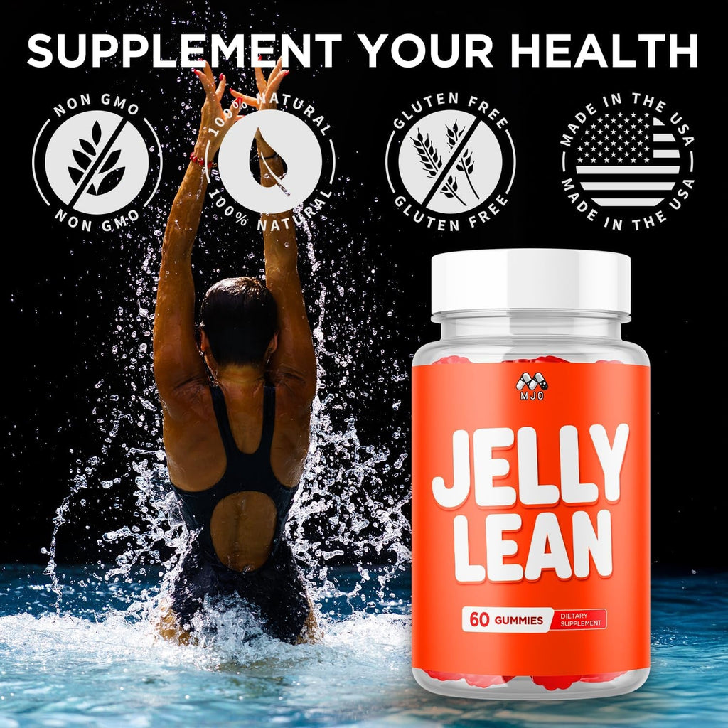 (2 Pack) Jelly Lean Gummies, Official Jelly Lean Gummys with All Natural Ingredients, Advanced Jellylean Health & Wellness Vitamin Formula, Maximum Strength Active Lifestyle Multivitamin (120 Gummies)