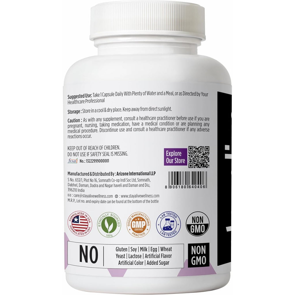 STAY ALIVE Cortisol Manager Supplement 15-In-1 Complex W/L-Theanine, Ashwagandha, Magnesium Glycinate, Phosphatidylserine and More, 120 Veg Capsules, Non-Gmo & Gluten-Free Formula for Women and Men