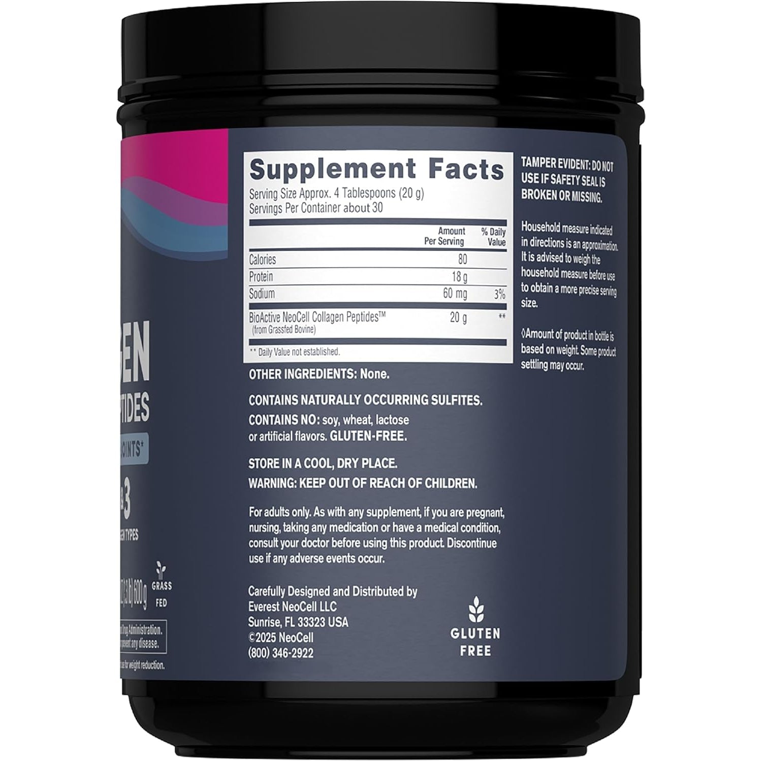 Neocell Super Collagen Peptides Powder | 30 Servings | Unflavored | Types I & III | Grass Fed Bovine Supplement | Hair, Skin, & Nails | for Women and Men