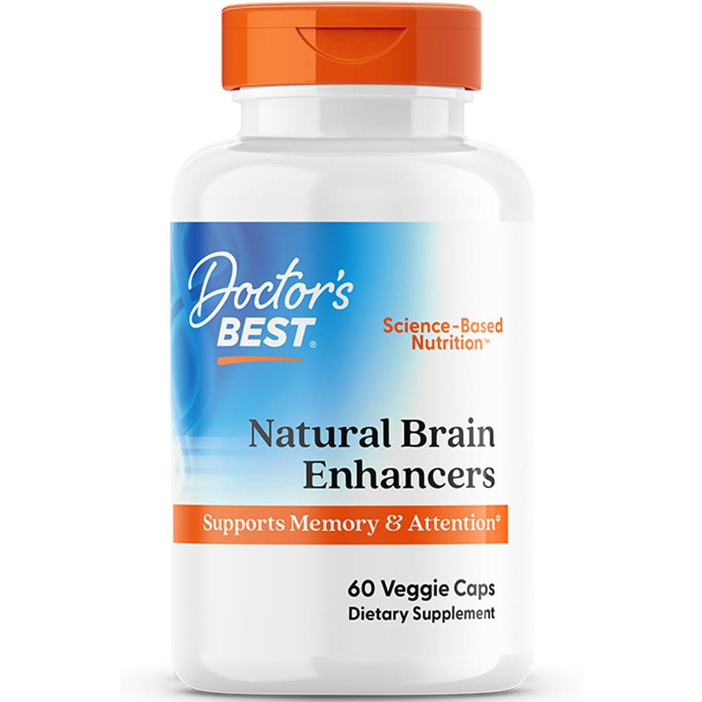 Doctor'S Best Natural Brain Enhancers - Brain Health Supplement for Memory and Focus Support, Phosphatidylserine, Alpha GPC, & Calcium Capsules for Men & Women, Gluten Free - 60 Ct Veg Caps