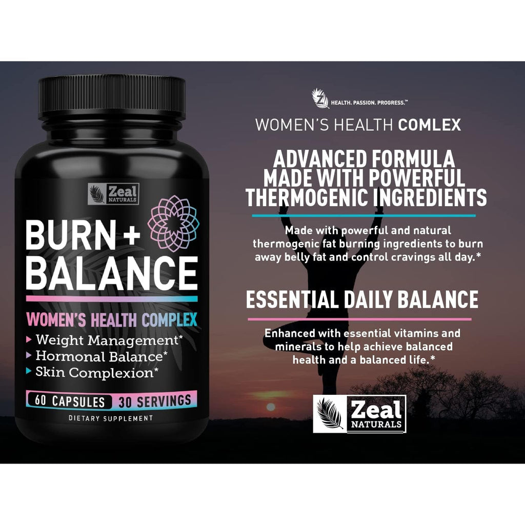 Zeal Naturals Weight Loss Support for Women + Daily Balance Vitamins (Iron, Vitamin D, Setria®, Folate) Premium Diet Support Pills for Women+ Multivitamin and Hormone Support