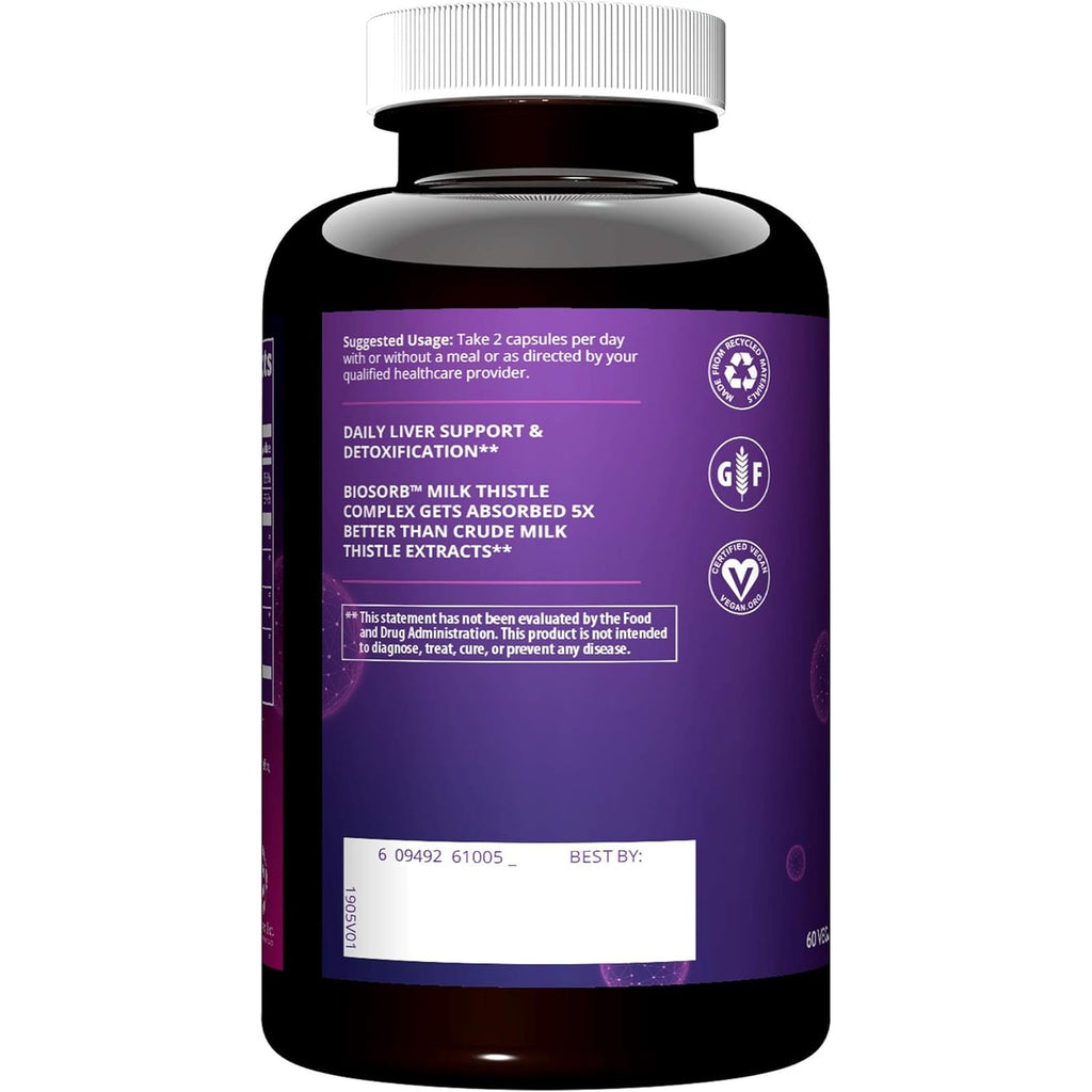 MRM Nutrition Liver X - Vegan Liver Support with Milk Thistle, N‑Acetyl Cysteine, Alpha‑Lipoic Acid, B-Vitamins & Jiaogulan, Natural Wellness Support for Women & Men, Gluten‑Free - 30 Servings
