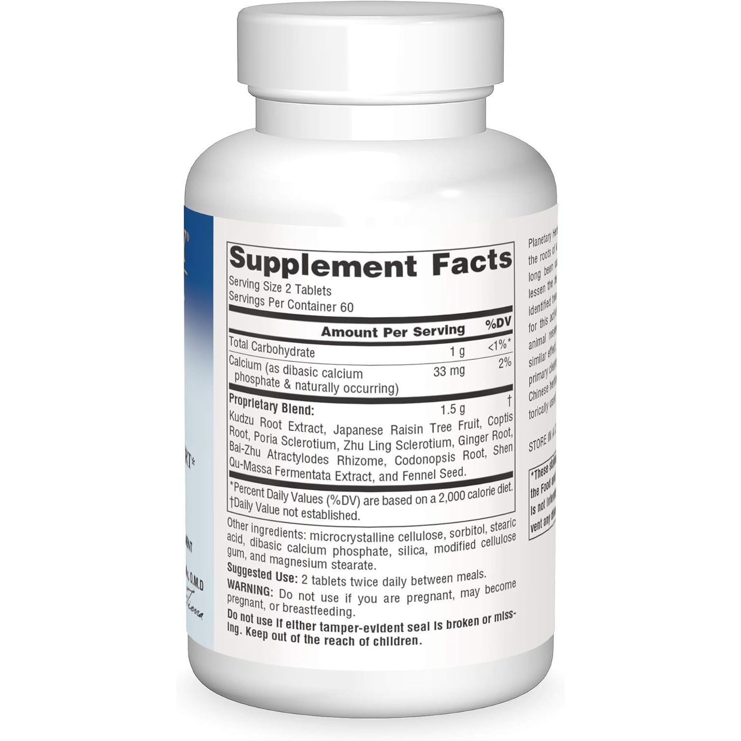 Planetary Herbals Kudzu Recovery 750 Mg Anti-Alcohol and Liver Support - 120 Tablet