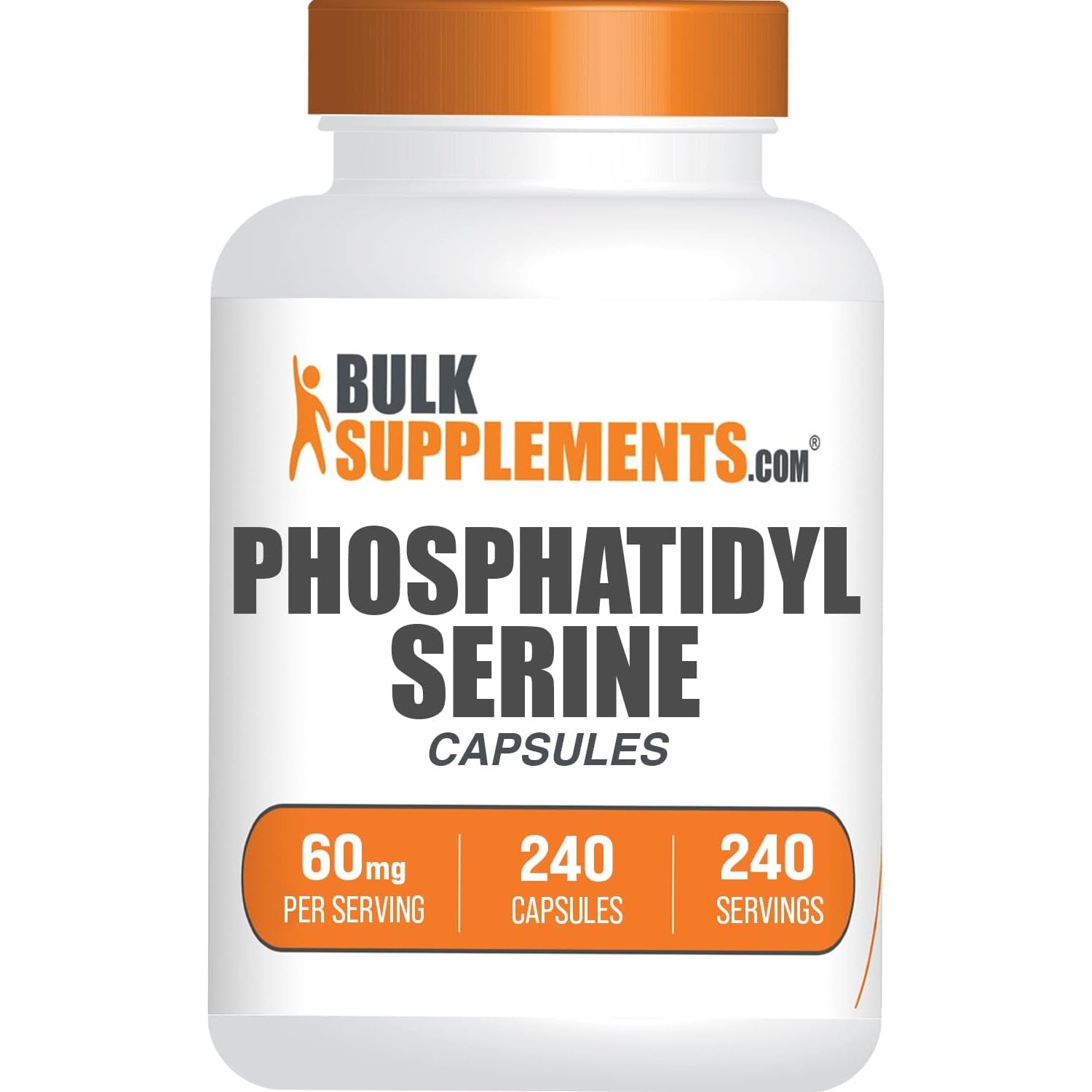Bulksupplements.Com Phosphatidylserine Capsules - Phosphatidylserine Supplement - Gluten Free, 1 Capsule per Serving (60Mg), 240 Capsules (Pack of 1)