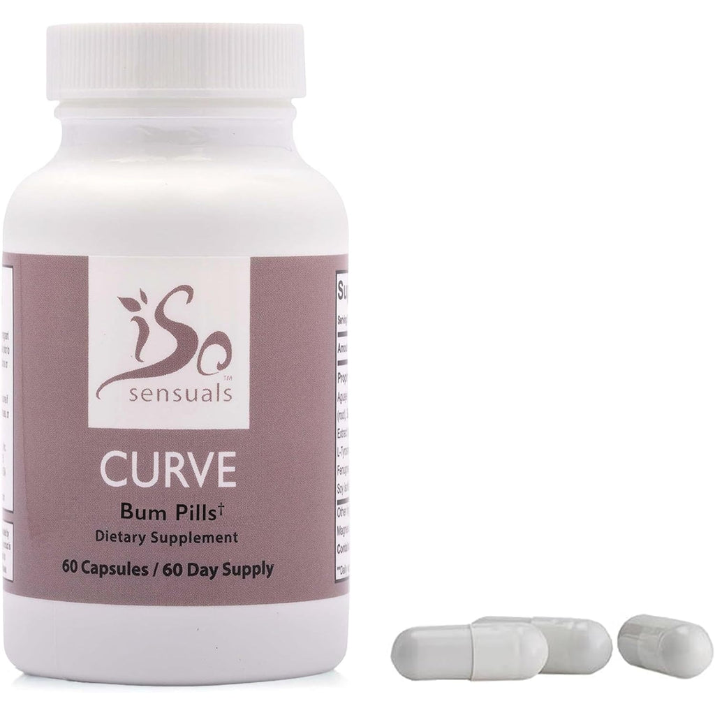 Isosensuals Curve Butt Enhancement Pills - Bum Bum Booty Pills for Bigger Butt. 60 Easy to Swallow Capsules