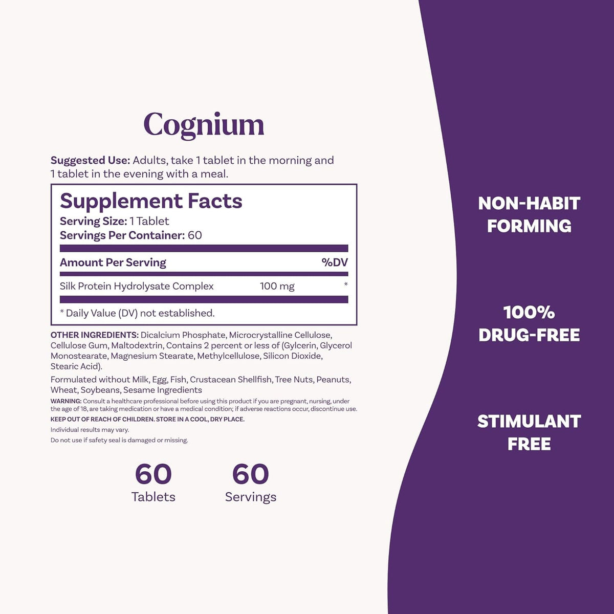 Natrol Cognium Memory, Brain Health Supplements for Adults, Brain Memory Supplements, Enhances Mental Agility in Healthy Adults, 60 Tablets, up to a 30 Day Supply