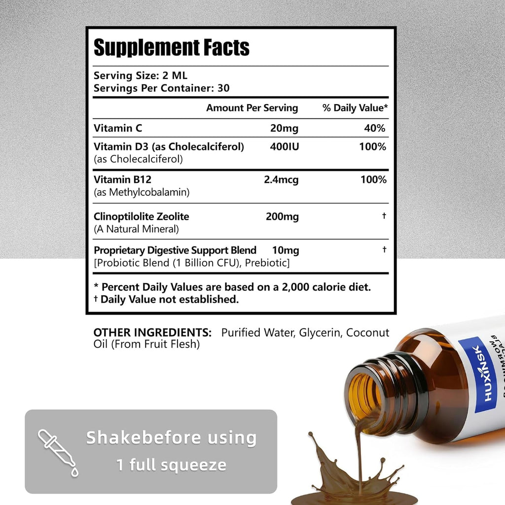 Pure Liquid Zeolite Drops | High-Absorption Clinoptilolite Formula | Promotes a Healthy Internal Environment | All-Natural, Vegan, Made in USA