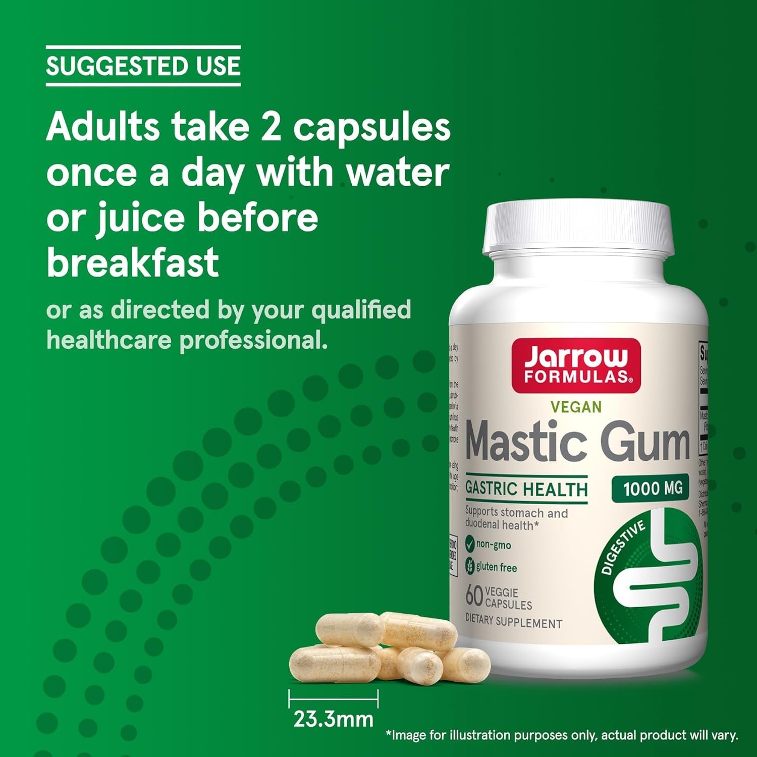 Jarrow Formulas Mastic Gum 1000 Mg - 60 Veggie Caps - Mastic Gum Capsules Supporting Stomach and Duodenal Health - 30 Servings