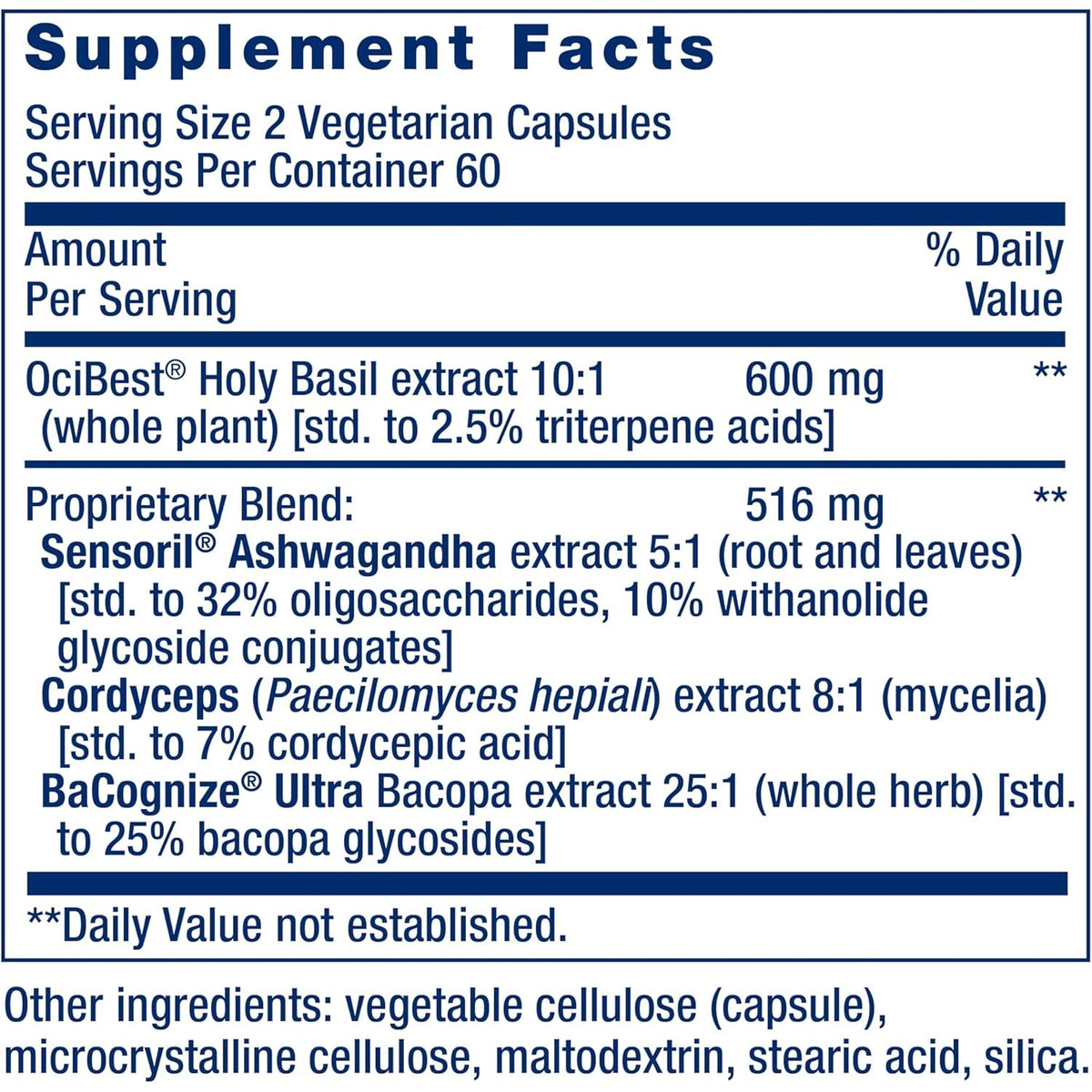 Life Extension Adrenal Energy Formula, Helps Inhibit the Effects of Stress, Holy Basil, Cordyceps, Bacopa and Ashwagandha, Gluten Free, Non-Gmo, Vegetarian, 120 Capsules