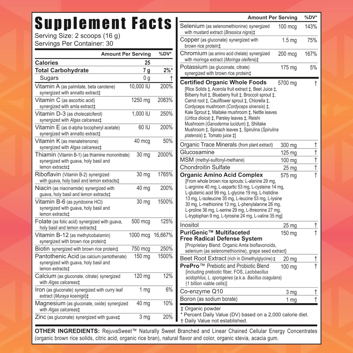 Youngevity beyond Tangy Tangerine 2.0 Citrus Peach Fusion Multi-Vitamin & Mineral Complex - Made with Natural & Whole Foods | 8,000 ORAC