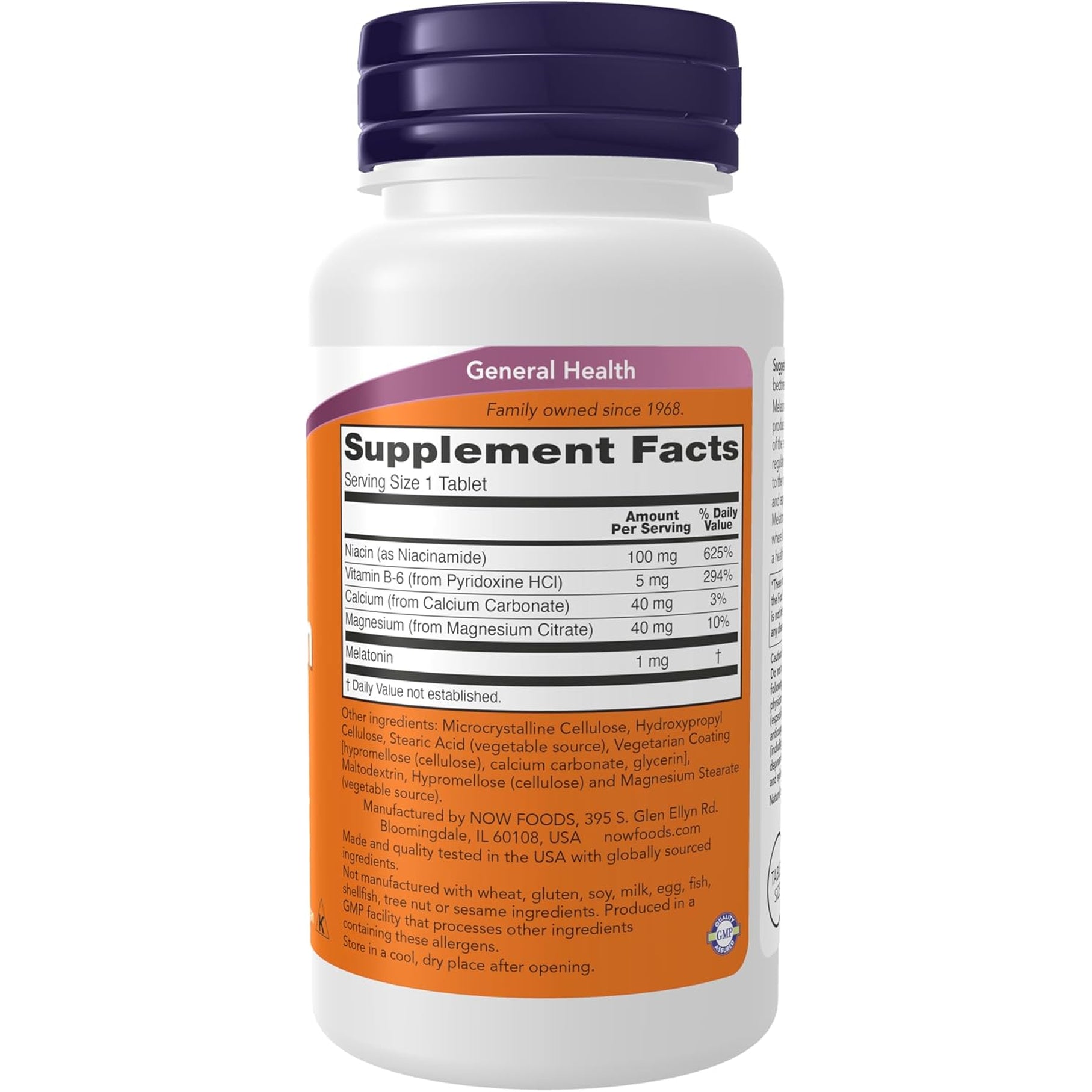 NOW Foods Supplements, Melatonin 1 Mg, with Co-Factor Nutrients, Healthy Sleep Cycle*, 100 Tablets