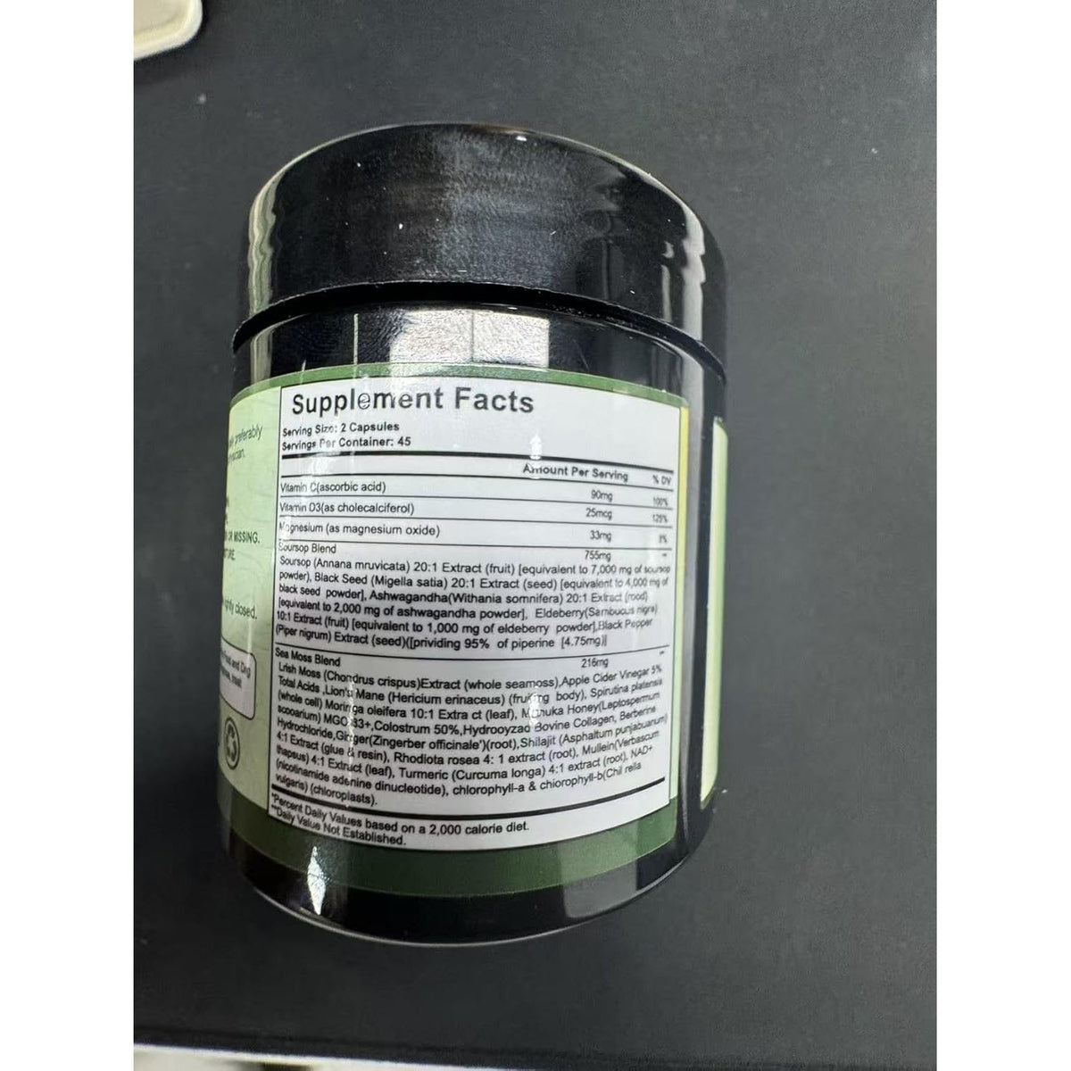 Soursop Capsules - 24 in 1 Graviola Soursop Capsules with Shilajit, Sea Moss, Lions Mane, Turmeric, Ashwagandha, Vegan, Ginger & Manuka Honey and More, Non-Gmo, 90Capsules