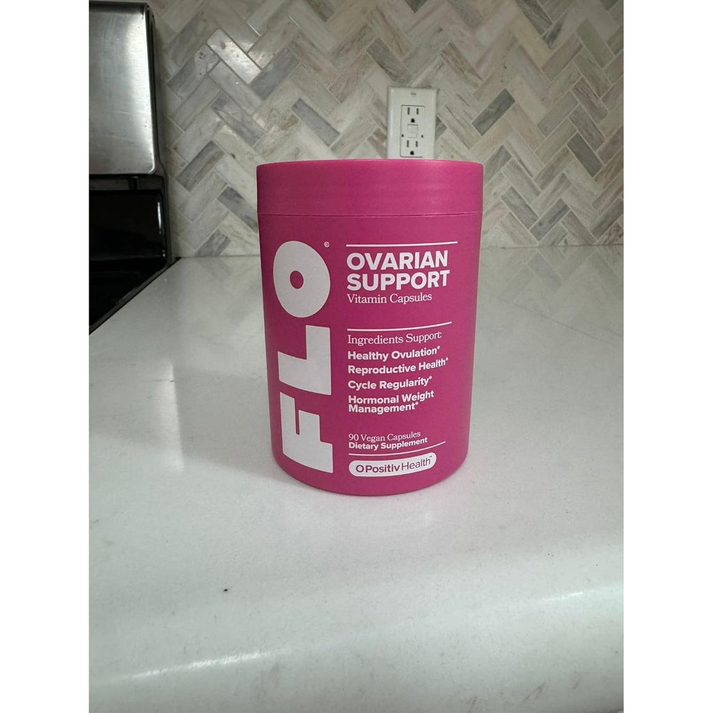 O Positiv FLO Ovarian Health Support - Hormone Balance for Women, Supplement with DIM, Myo & D-Chiro Inositol, Folic Acid - Supports Healthy Ovulation, Cycle Regularity - 30 Servings