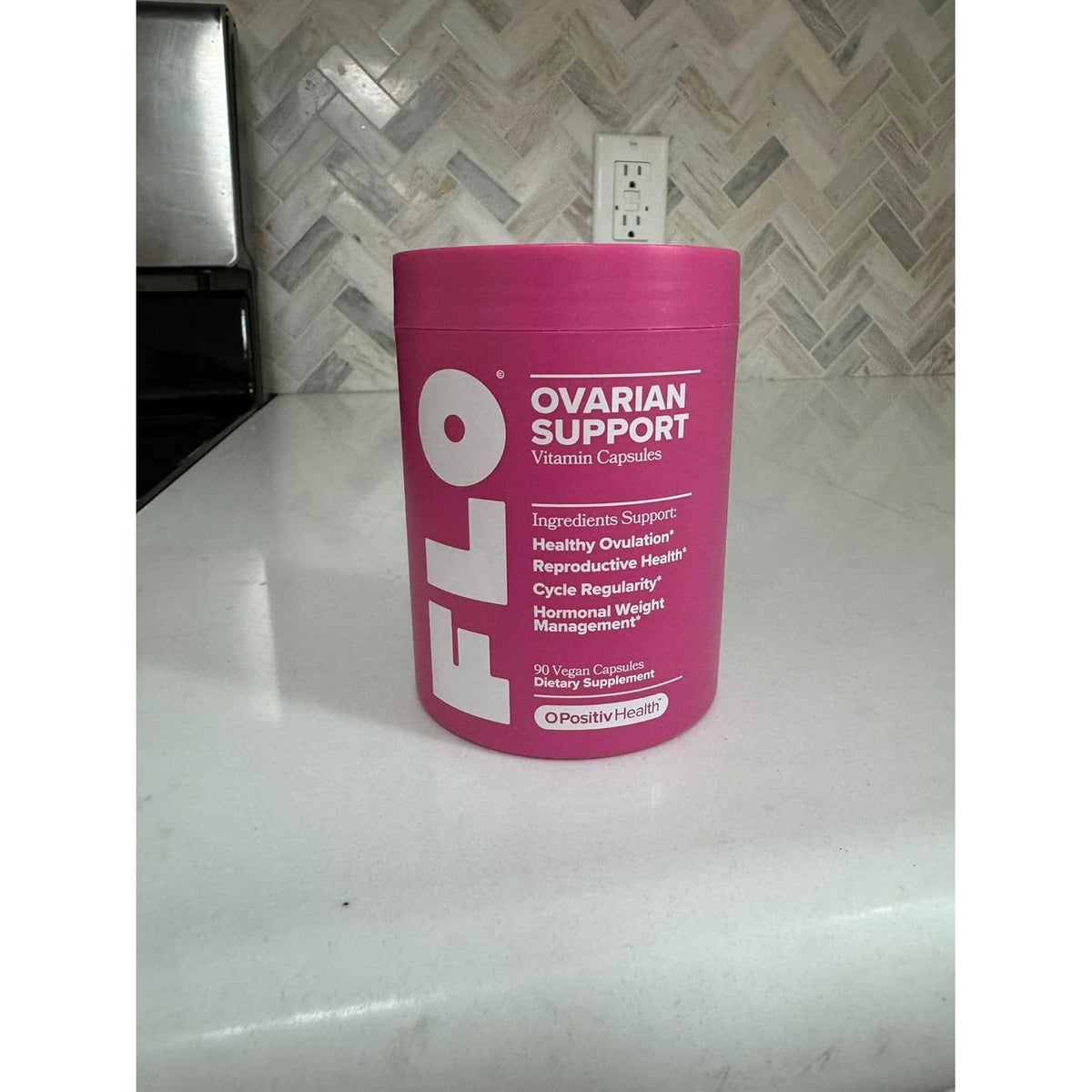O Positiv FLO Ovarian Health Support - Hormone Balance for Women, Supplement with DIM, Myo & D-Chiro Inositol, Folic Acid - Supports Healthy Ovulation, Cycle Regularity - 30 Servings