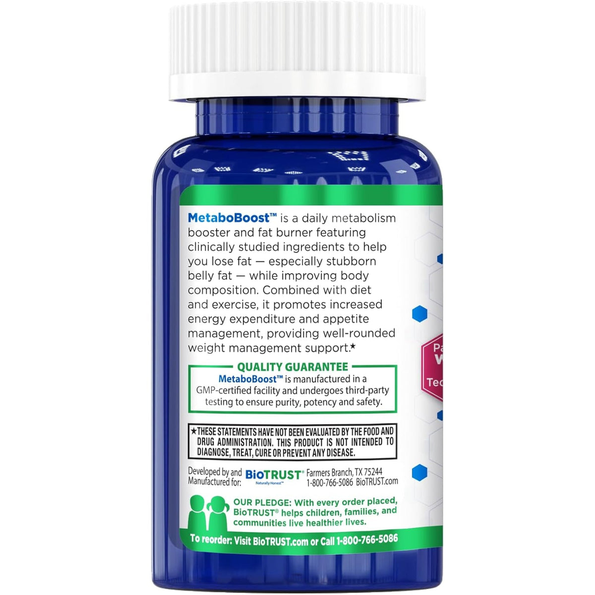 Biotrust Metaboboost Weight Loss Supplement - Appetite Suppressant | Calorie Fat Burner | Metabolism Booster - Clinically-Studied Diet Pills with Berberine for Holistic Weightloss Support- 60 Capsules