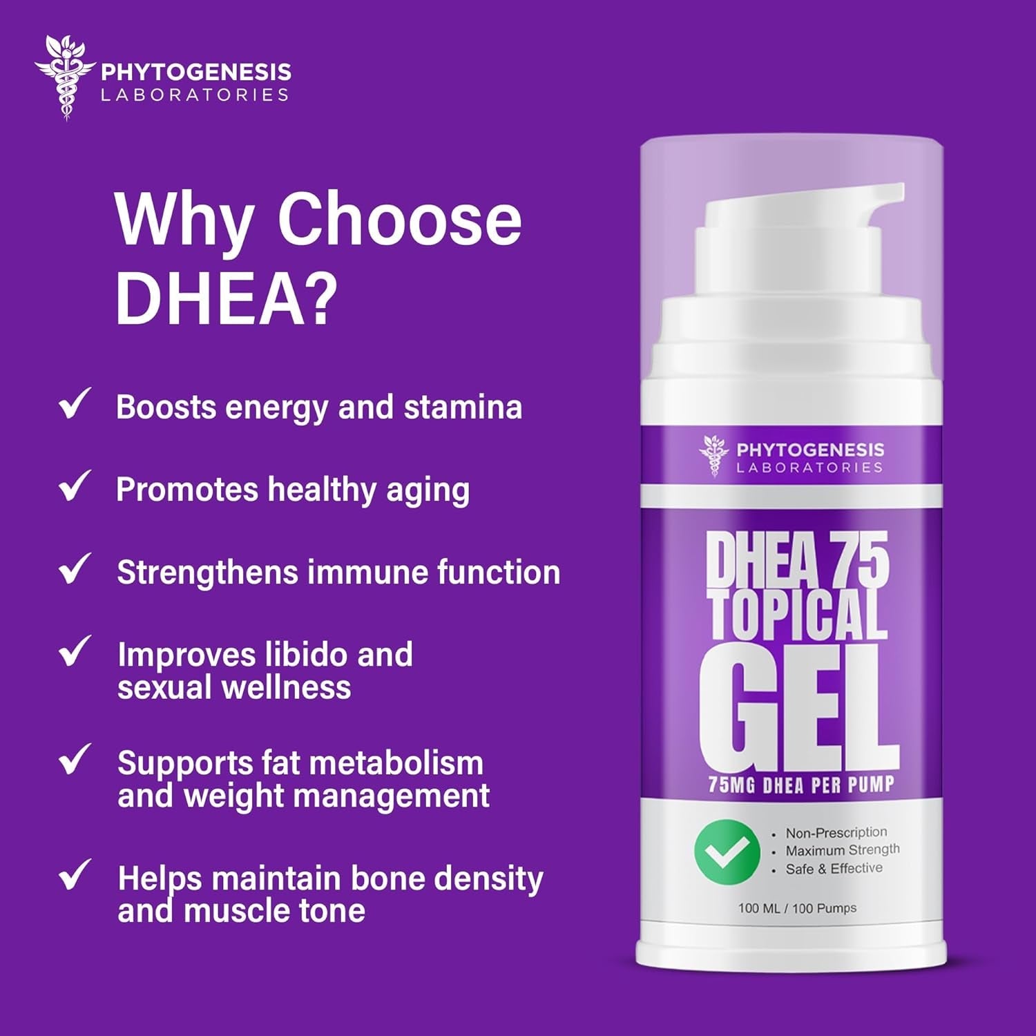 DHEA 75 – 75Mg DHEA per Pump – Promotes Healthy Aging, Healthy Mood, Immune Support, Balanced Levels and Overall Health – One Month Supply (1)