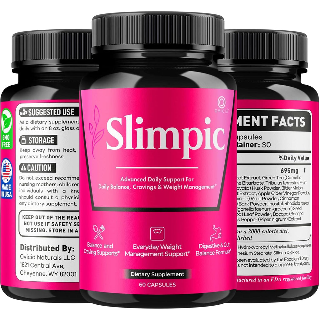 Slimpic Capsules - Official Slimpic Pills Advanced Premium Formula Support Maximum Strength, All Natural Ingredients Vitamins for Overall Health & Wellness Reviews, 60 Capsules for 1 Month Capsules