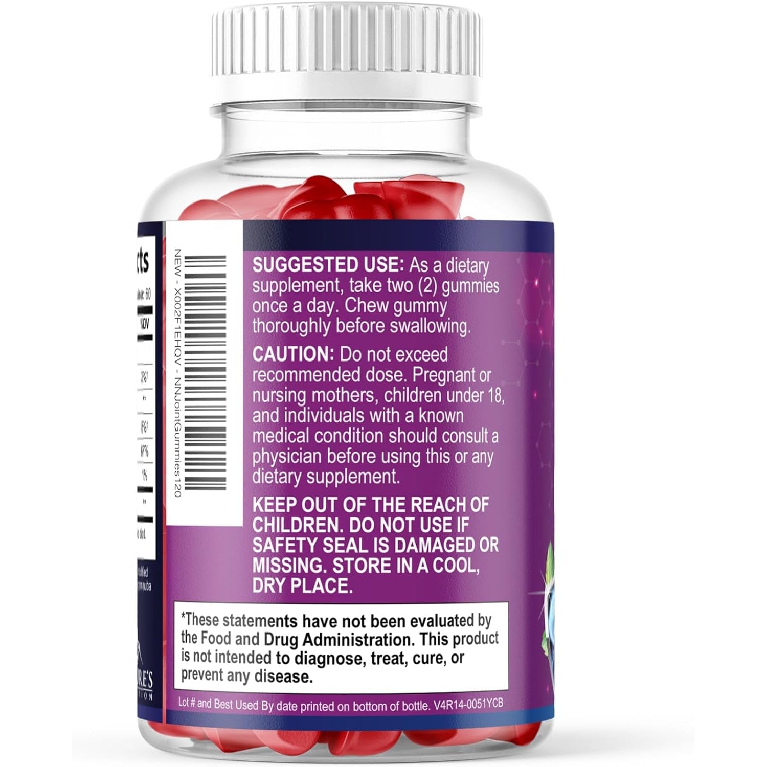 Joint Support Gummies - Glucosamine plus Vitamin E Nature'S Joint Support Supplement for Occasional Discomfort for Back, Knees & Hands - Cartilage & Joint Health & Flexibility Support - 120 Gummies