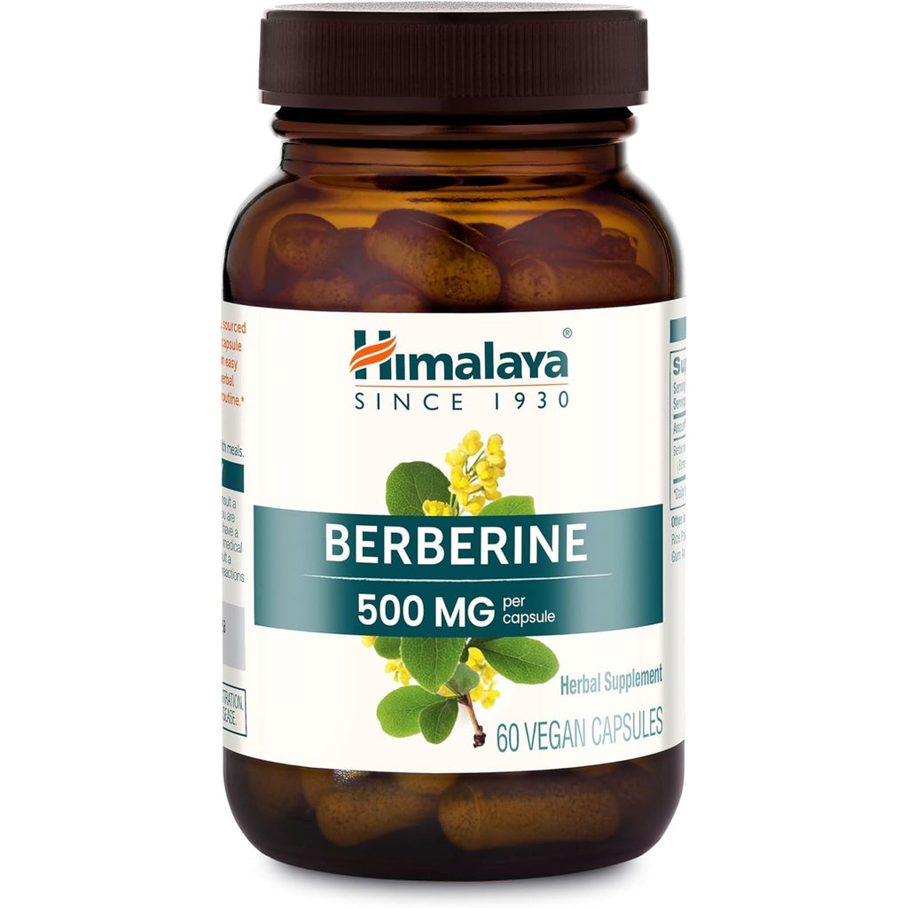 Himalaya Berberine - Herbal Supplement for Supporting Normal Metabolism, Immune, and Digestive Health - Vegan, Gluten Free, 500 Mg, 60 Vegetarian Capsules