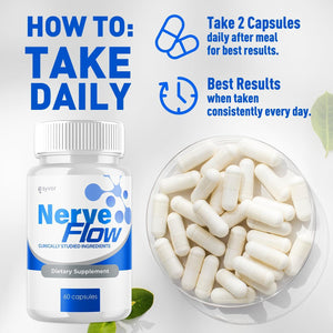 (3 Pack) Nerve Flow Capsules, Official Nerve Flow Pills Made with All Natural Ingredients, Maximum Strength Nerveflow Sciatic Support Supplement with Advanced Vitamins for Women & Men (180 Capsules)