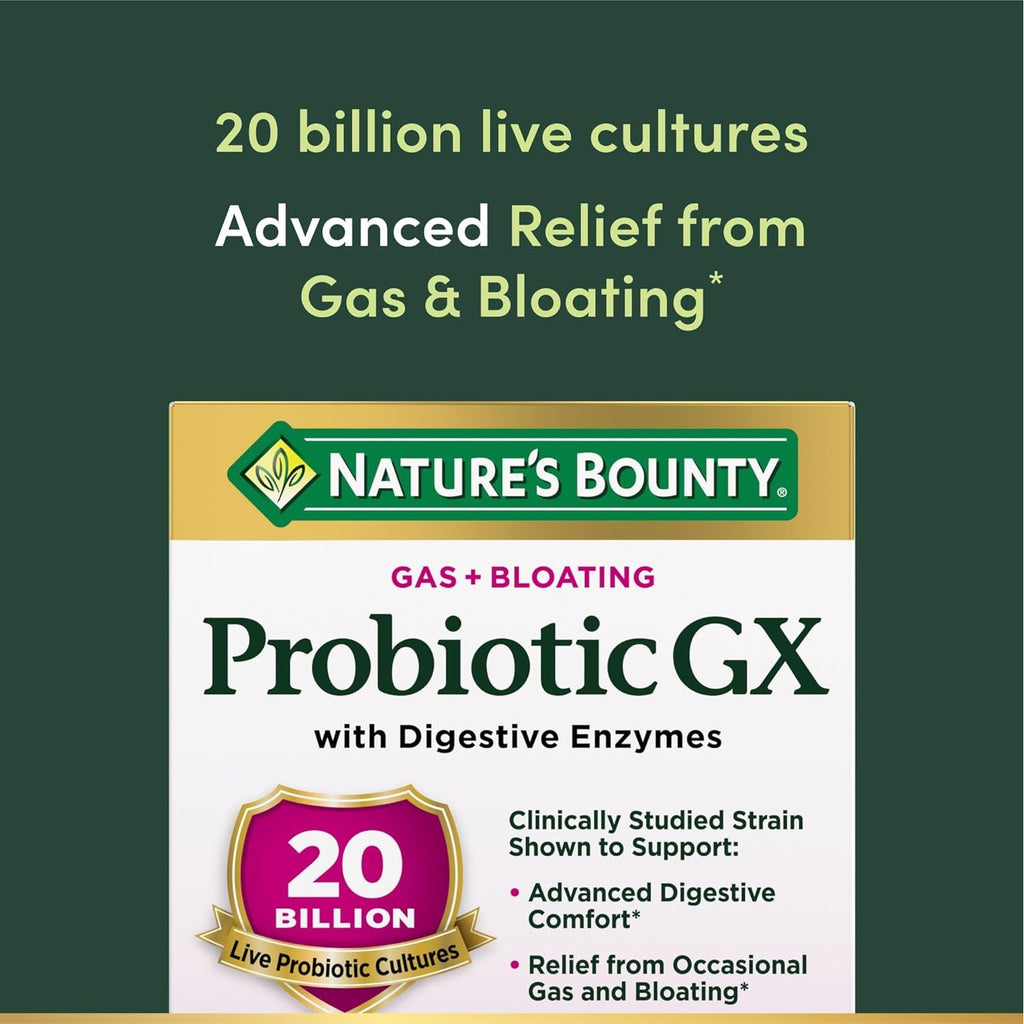 Nature'S Bounty Probiotic GX, Helps with Occasional Gas and Bloating, Dietary Supplement, Digestive Health, 25 Capsules