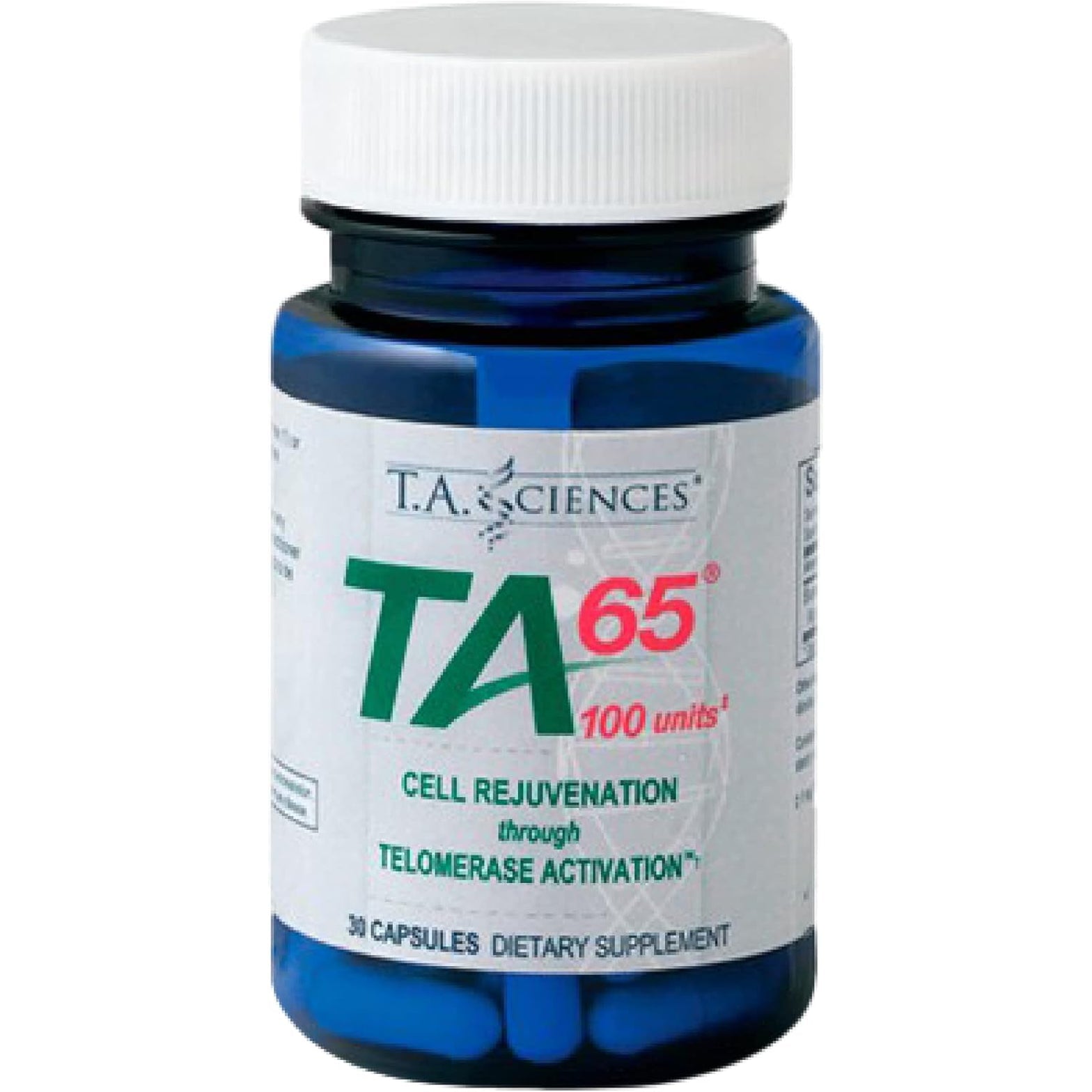 T.A. Sciences Telomerase Activation Supplement - 100 Units TA 65 MD, 30 Capsules
