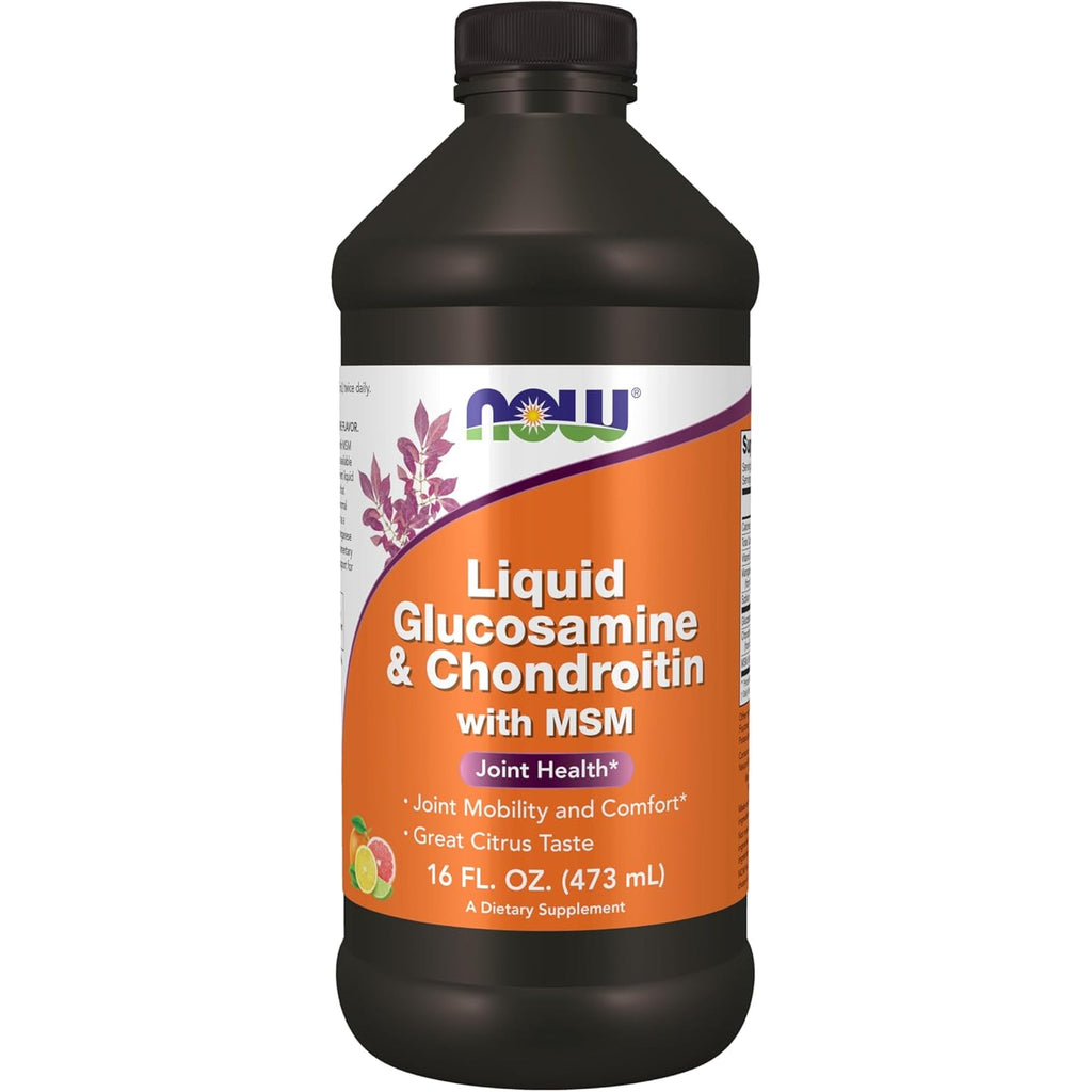 NOW Supplements, Glucosamine & Chondroitin with MSM, Liquid, Joint Health, Mobility and Comfort*, 16-Ounce