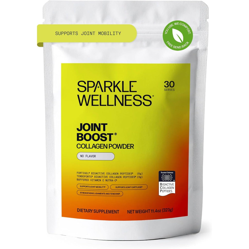 Sparkle Wellness FORTIGEL & TENDOFORTE Collagen Peptides | Collagen Powder with Calcium Ascorbate Vitamin C to Support Joint Mobility, Tendon & Ligament Health | Joint Boost (No Flavor) [30-Serves]