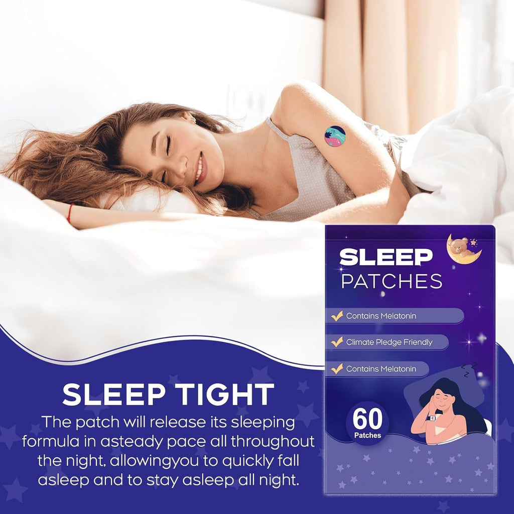 Sleep Patches, 60 Pack Upgraded Sleep Patches for Adults, Made of All-Natural Ingredients, Natural Plant-Based Sleep Support for Men and Women, That Last All Night，Easy to Use