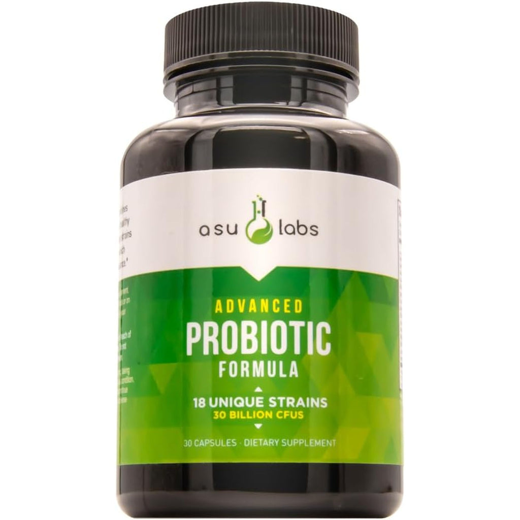 ASULABS® Formula Probiotica Avanzada Con 18 Cepas Probioticas Clinicamente Seleccionadas Para Ayudar a Eliminar Los Malestares Digestivos. Para Hombres Y Mujeres. Capsulas Vegetarianas.