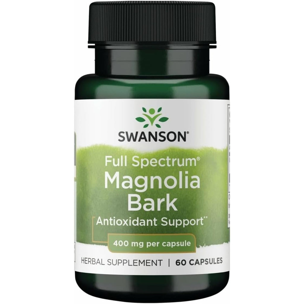 Swanson Magnolia Bark - Herbal Supplement Traditionally Used to Promote Nervous System & Digestive Health Support - May Promote Respiratory Health & Stress Support - (60 Capsules, 400Mg Each)