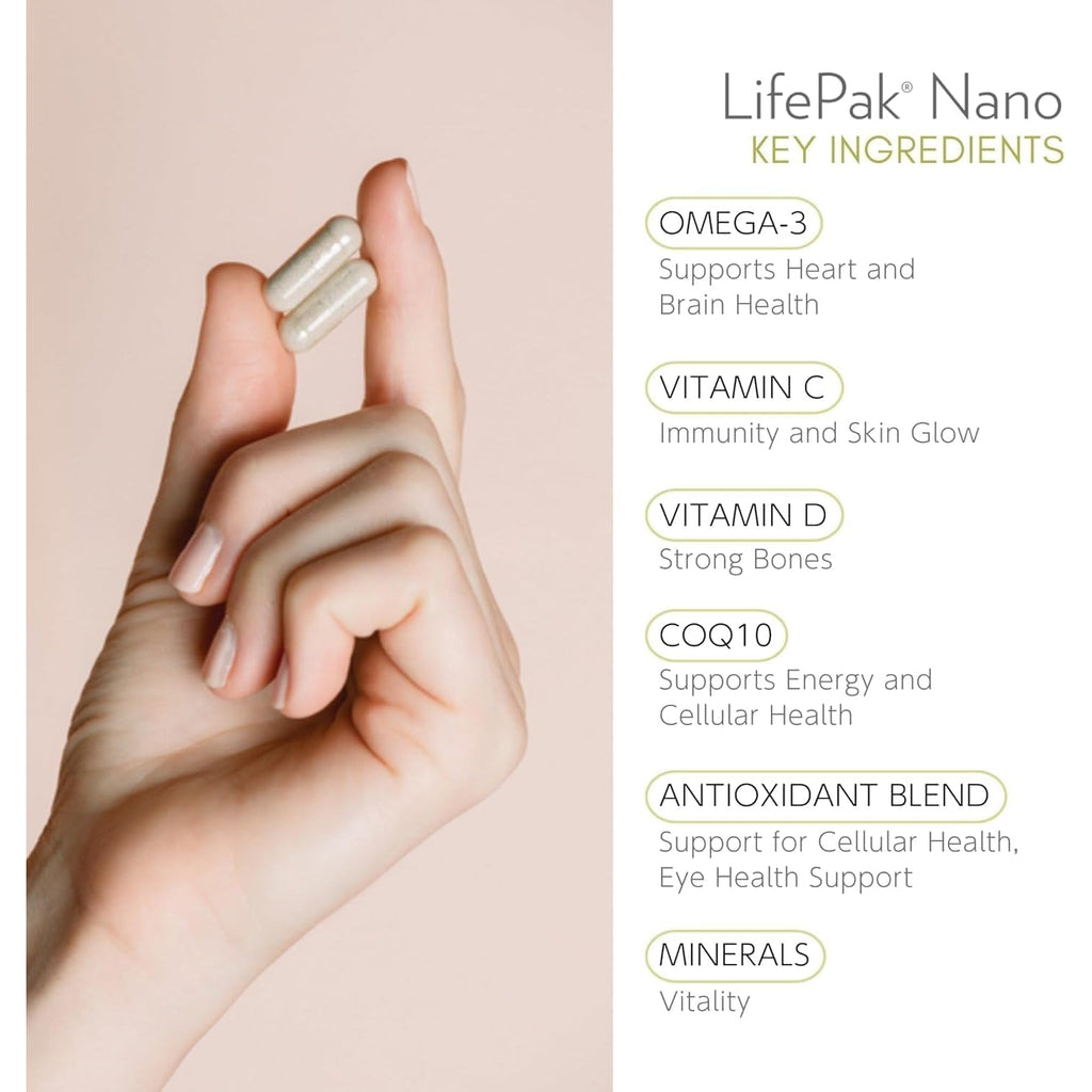 Nu Skin Pharmanex Lifepak Nano | Daily Supplement with Essential Nutrients | Boosts Overall Health, Immunity, and Vitality | Convenient & On-The-Go Nutrient Packets for Active Lifestyles | 60 Packets