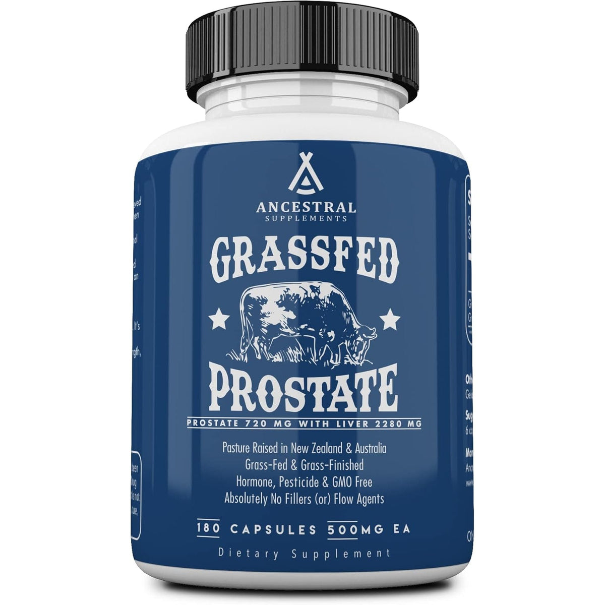 Ancestral Supplements Grass Fed Beef Prostate Supplements for Men with Liver, 3000Mg, Prostate Health Support Promotes Men'S Health, Non-Gmo, 180 Capsules