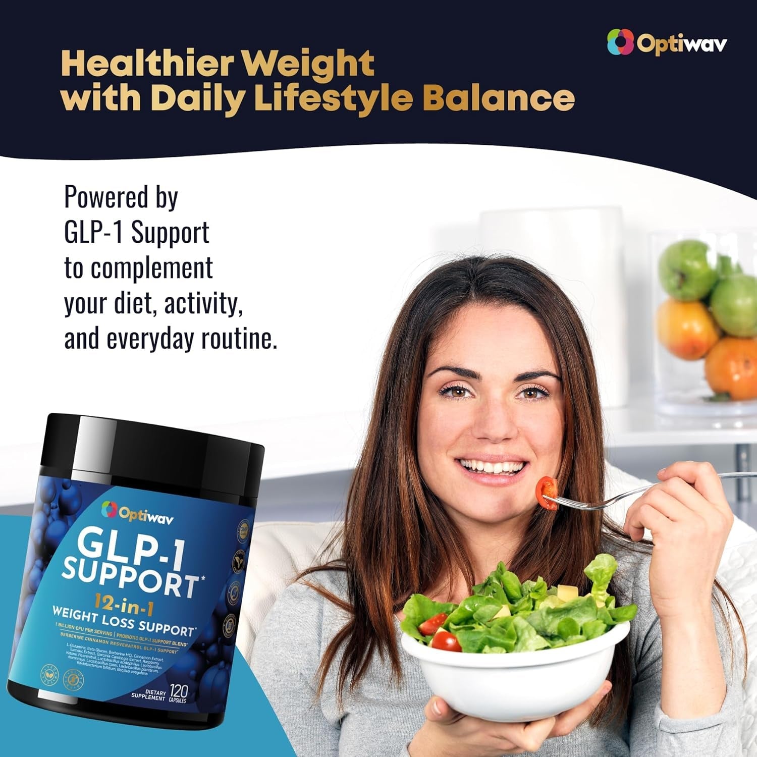 GLP-1 Support Probiotic Weight Loss Supplement - Natural GLP1 Support Appetite Suppressant for Women Men - for Daily Fat Burn Hunger Control Metabolism Boost Gut & Curb Cravings Support